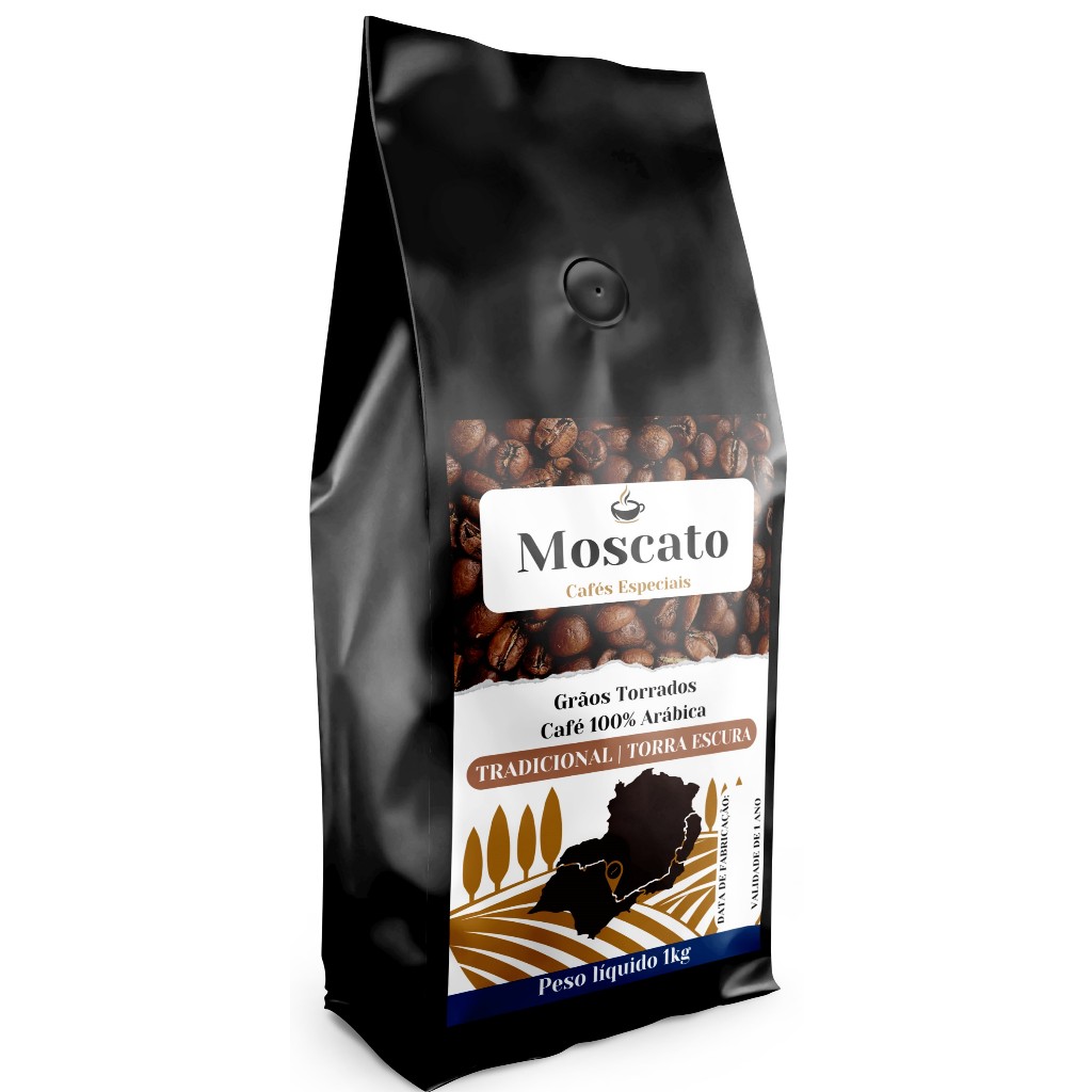 Café Torrado em Grãos Torra Escura Arábica Gourmet Tradicional 1Kg Café Moscato em Oferta na Shopee
