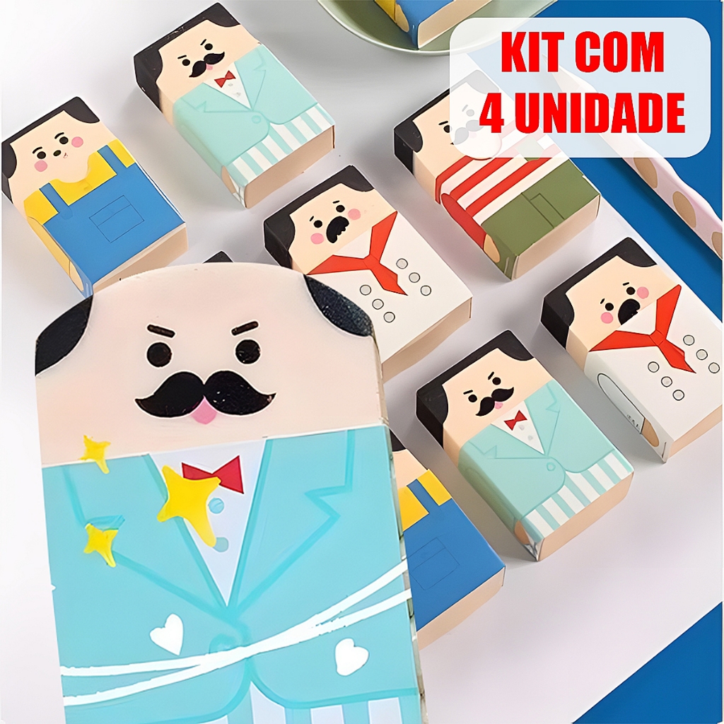 Kit 4 Borrachas Carequinha Divertida Mini Calvinho Calvo Papelaria Fofa Borrachas Escolar em Oferta na Shopee