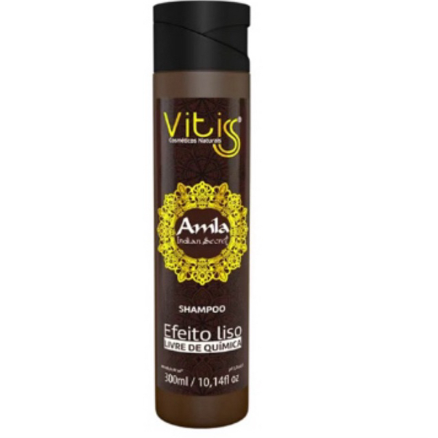 Shampoo Amla Indian Secret 300 ml - Vitiss Cosméticos - Efeito Liso Livre de Químicas