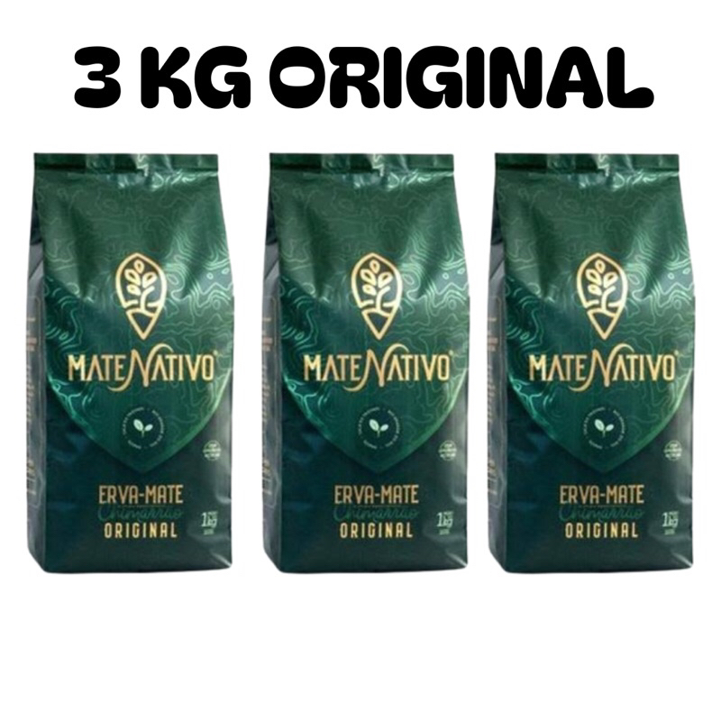 Erva MATE NATIVO Chimarrão Kit 3kg Original VÁCUO