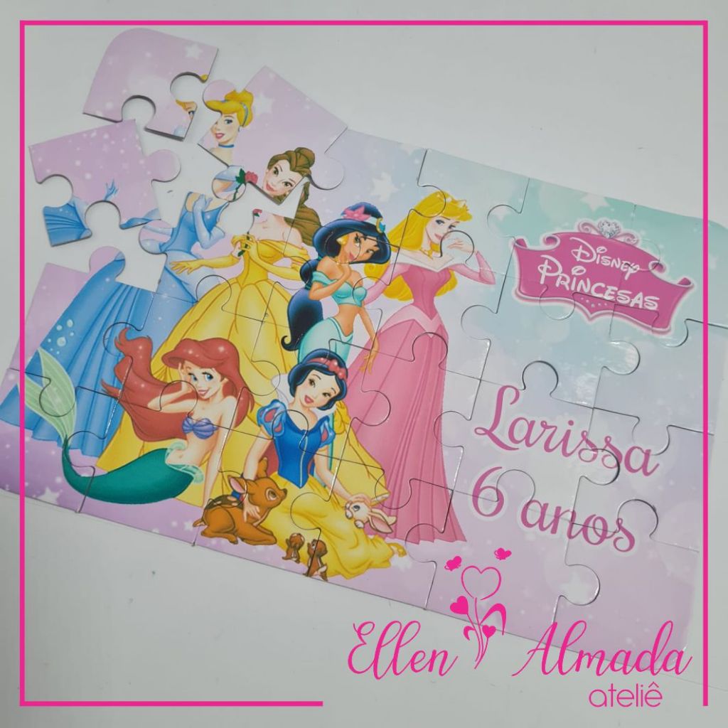 Quebra-Cabeças Personalizados- Lembrancinhas Princesas- Lembrancinhas Personalizadas Princesas