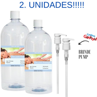 2.UNI Óleo de Massagem Neutro Sem Perfume 2X 1Litro Profissional + Válvula Pump (4PEÇAS) em Oferta na Shopee