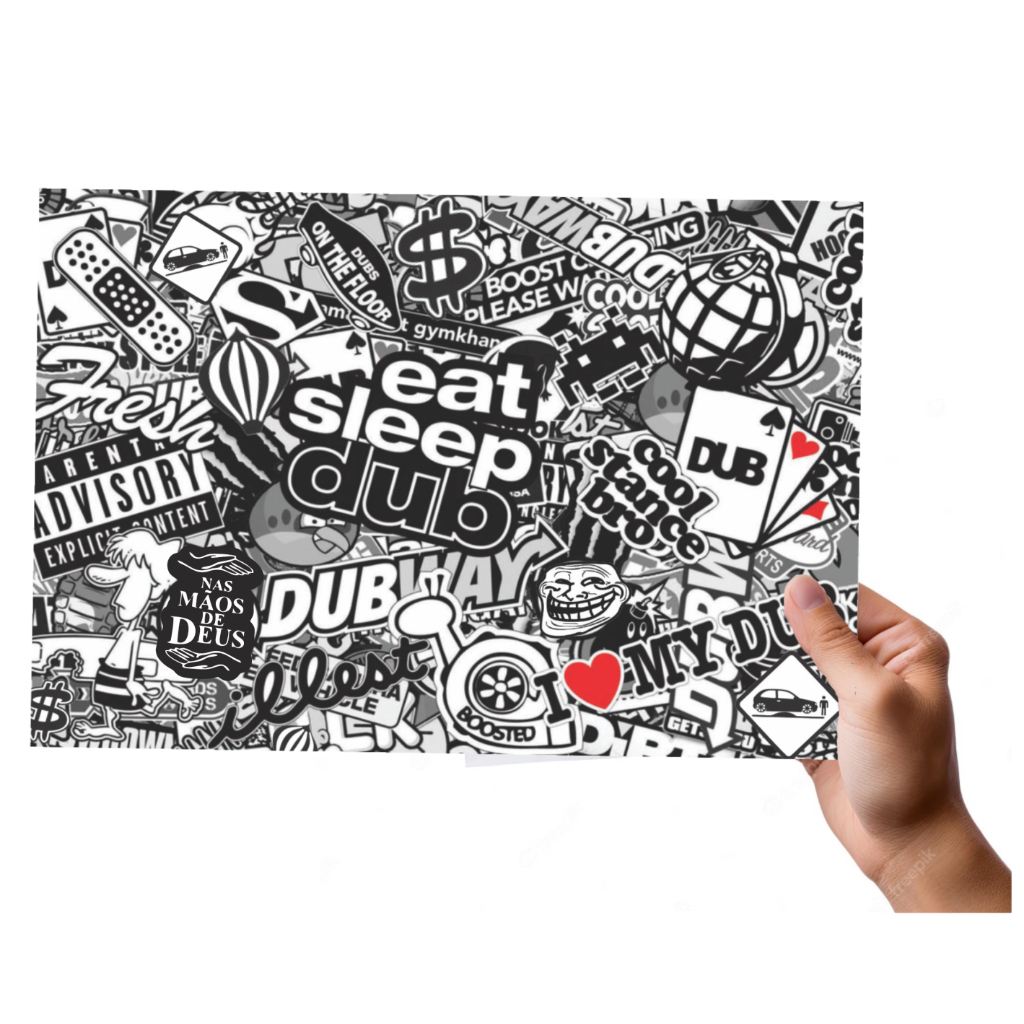 Adesivos Sticker Bomb Preto e Branco: Onde Comprar | BuscaProdutos