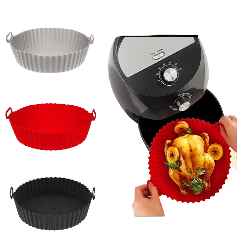 Forma de Silicone Para Air Fryer Microondas Forno Eletrico Para Cozinha