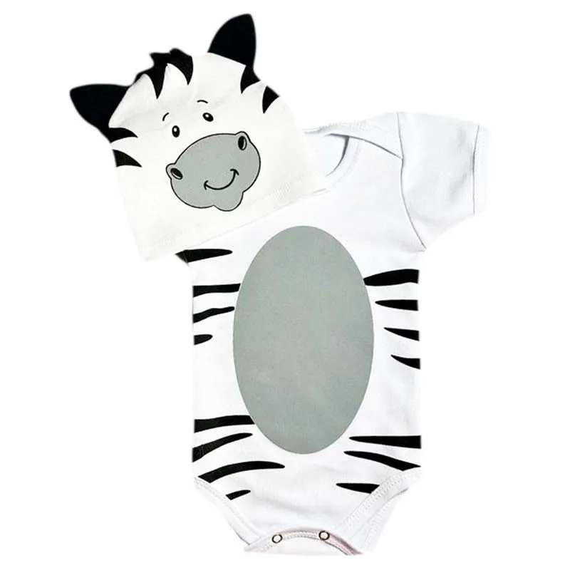 Body Temático Bebê Mesversário Bichinhos Zebra/Zebrinha