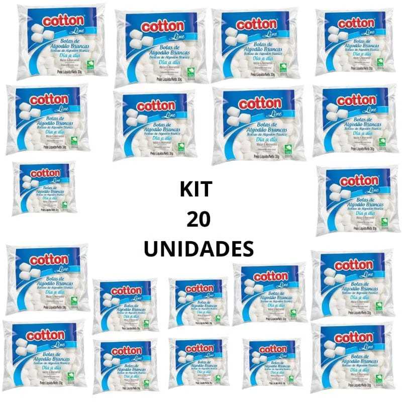 Kit Algodão em Bola Cotton - 20 Pacotes de 40g Cada em Oferta na Shopee