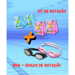 Kit De Natação Óculos de Mergulho + Boia de braço Infantil Piscina Proteção Verão Praia Férias em Oferta na Shopee