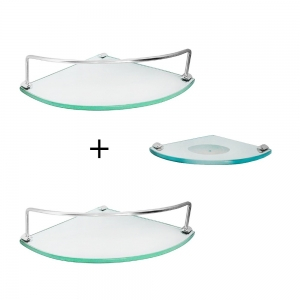 Combo 2 Porta Shampoo (21x21) + 1 saboneteira Incolor em Oferta na Shopee