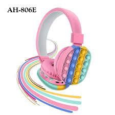 Fone de Ouvido Orelha, Unissex, SEM fIO, Modelo AH-896E, Arco-íris (POP IT) Cor: Rosa (Caixa)