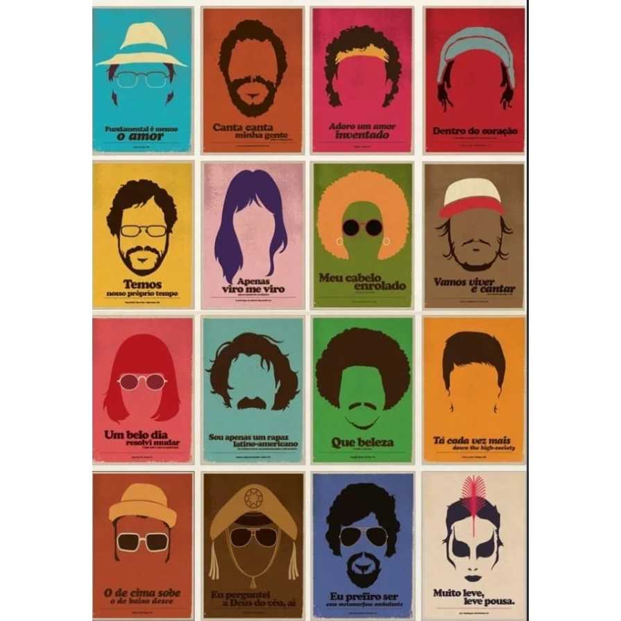 Kit 20 Quadros Decorativos Frases MPB Rock Nacional em Oferta na Shopee