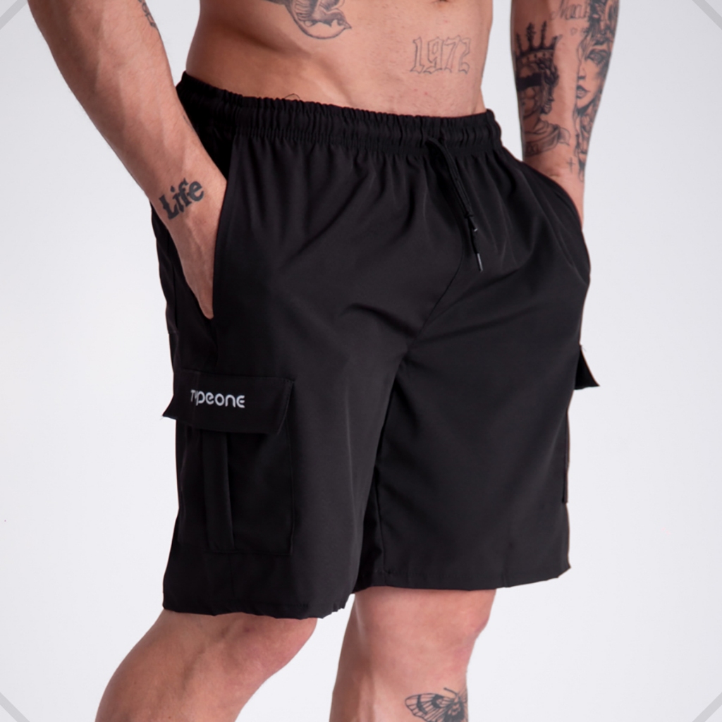 Bermuda Masculina Cargo Tactel Elastano Streetwear Short verão Esportivo 5 Bolsos