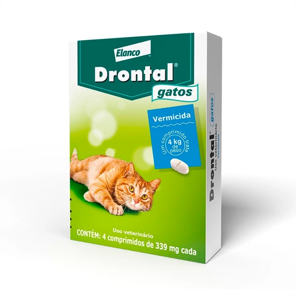 Vermífugo Drontal Gatos Até 4 Kg Com 4 Comprimidos - Pets