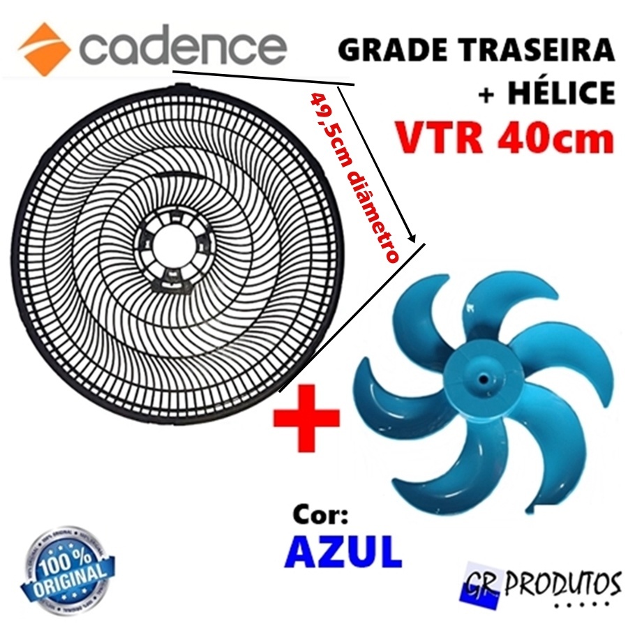 Grade Cadence Traseira + Hélice Ventilador 40cm AZUL em Oferta na Shopee