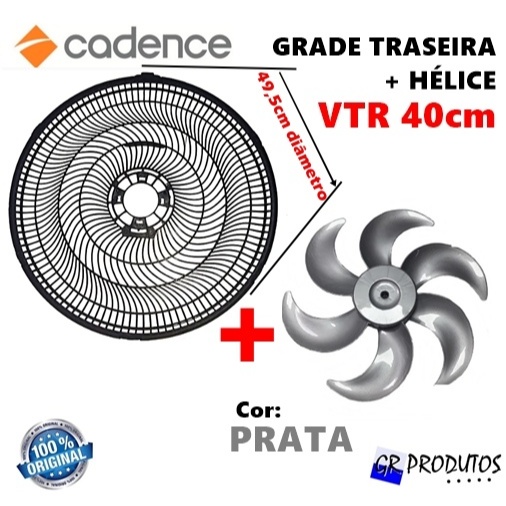 Grade Cadence Traseira + Hélice Ventilador 40cm PRATA em Oferta na Shopee