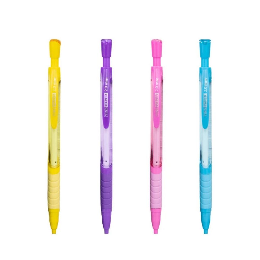 Lapiseira 2.0 mm Easy Colorida (Amarelo, Azul, Lilás, e Rosa) 1 Unidade e 4 Unidades - Yins