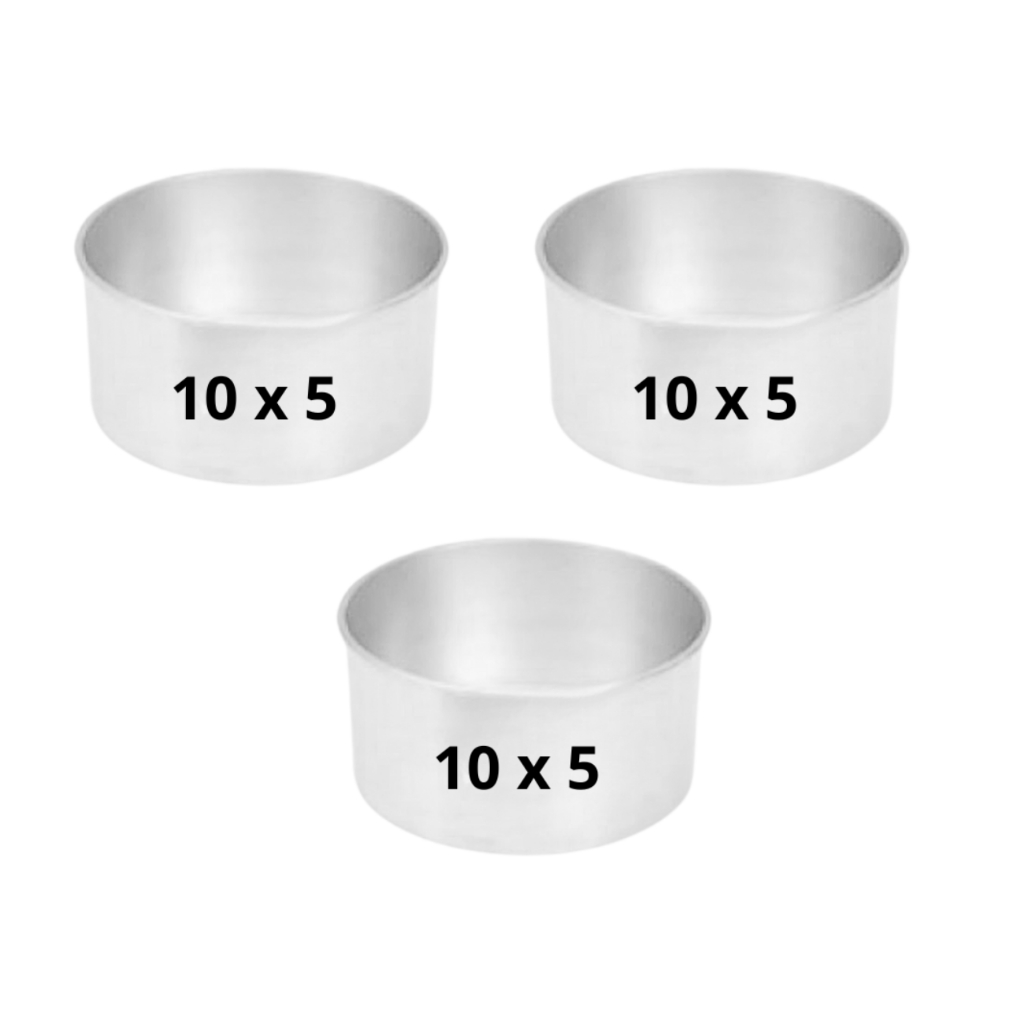 kit 03(Três) Assadeiras Bolo Bento Cake 10 X 5cm Forma Aluminio