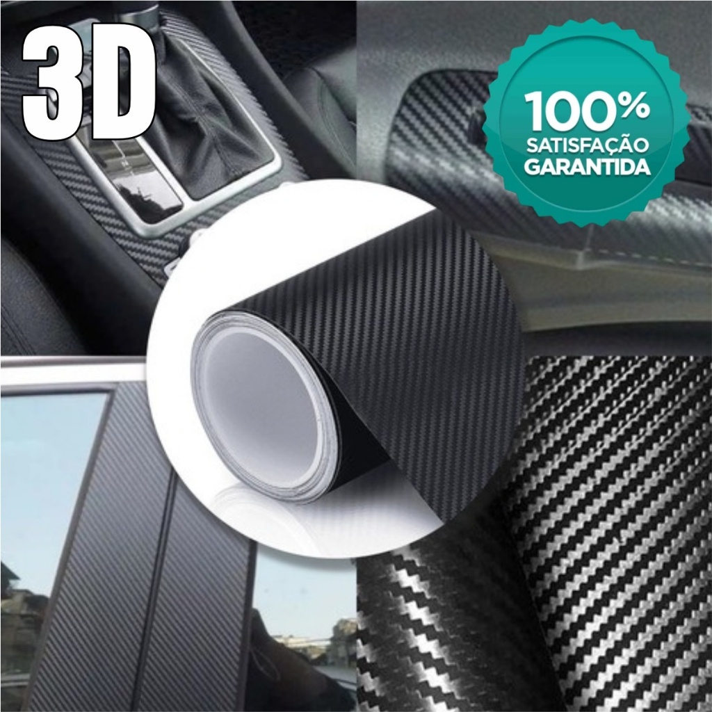 Vinil Adesivo Envelopamento Fibra Carbono 3d Preto 1m X 10cm Para Carro Moto, Móveis e Acessórios em Oferta na Shopee