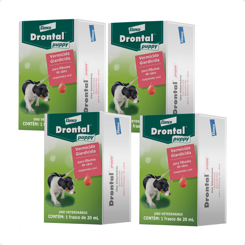 Kit 4 Vermífugo Elanco Drontal Puppy para Cães - 20 mL - Pets