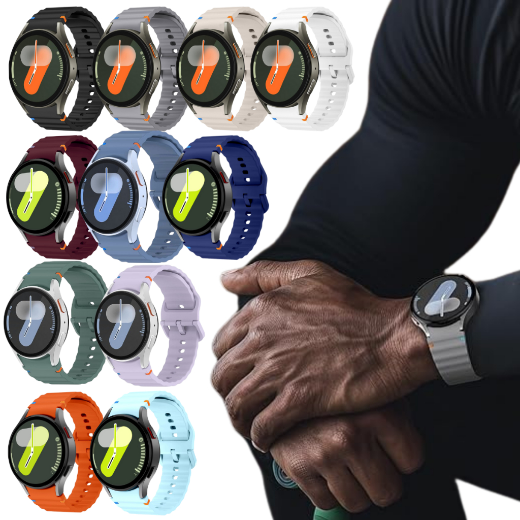 Pulseira Silicone Ondulada Oceano Para Samsung Galaxy Watch 4 5 Fe 6 7 LTE  44mm 40mm 45mm