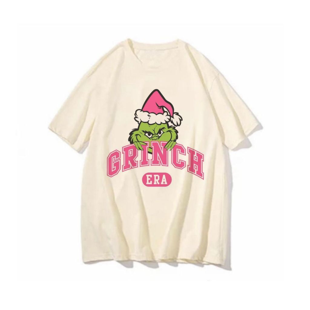 Camiseta Grinch pink Era Natal blusa feminina masculina unissex amigo secreto t shirt estampas legais camisa natalina