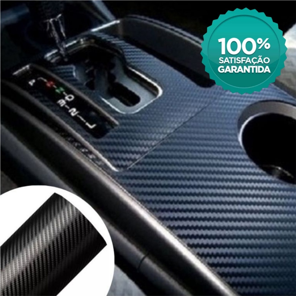 Vinil Adesivo Envelopamento Fibra Carbono Preto - 1m X 40cm em Oferta na Shopee
