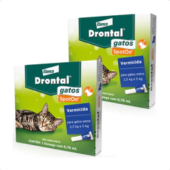 Kit 2 Vermífugo Elanco Drontal SpotOn para Gatos de 2,5 Kg a 5 Kg - 1 Bisnaga