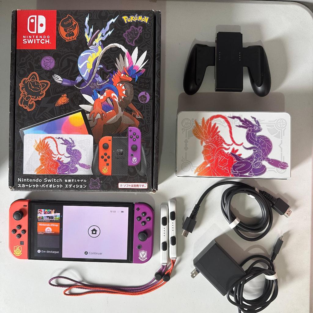 Nintendo Switch OLED Edição Limitada Pokemón Scarlet Violet Seminovo