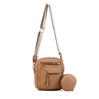 Bolsa Feminina Com Alça Transversal + Carteira Porta Moeda Lateral De Couro M2358 LING em Oferta na Shopee