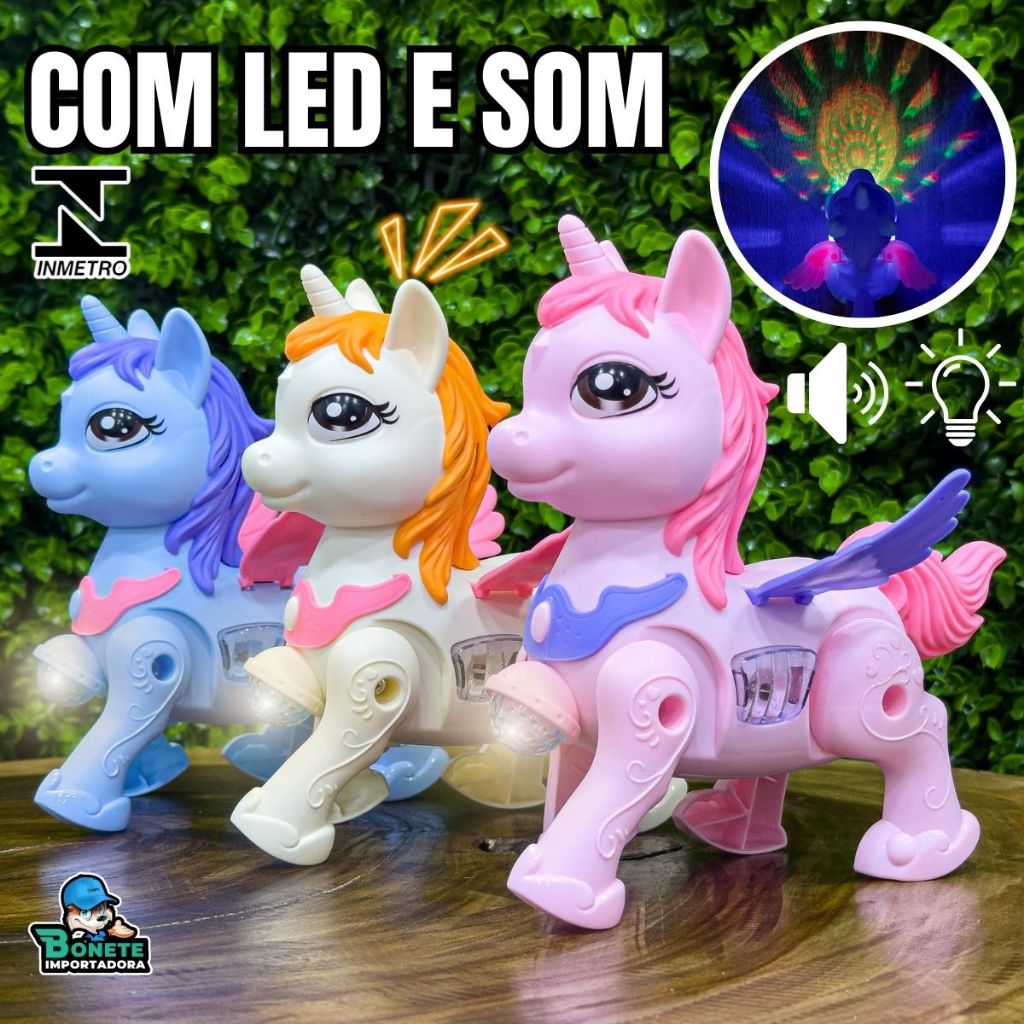 Unicórnio Infantil com Luzes e Sons – Brinquedo Educativo Interativo para Crianças