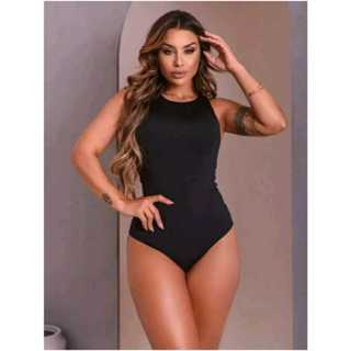 Body Regata Feminino Cor Preto e Branco flexivel Ótima Qualidade em Oferta na Shopee