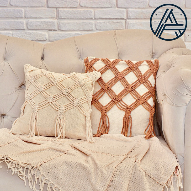 Capa de Almofada Veneza Boho Artesanal 45x45 Decorativa