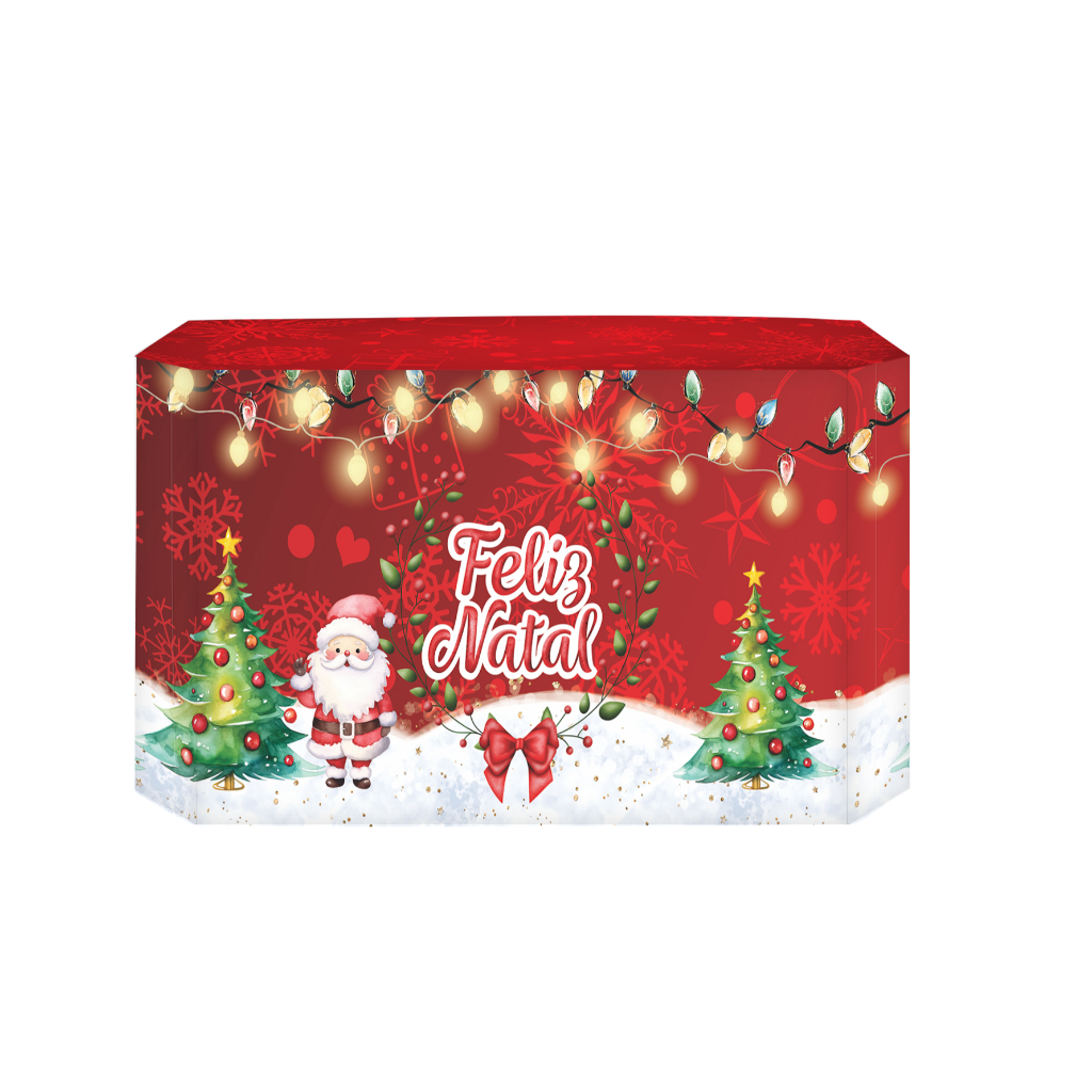 Capa De Mesa Para Festa Decoração de Natal Papai Noel Sublimado Em Tecido Veste Fácil