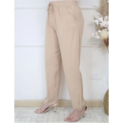 Calça de Viscose Lisa Com Bolsos Moda Feminina em Oferta na Shopee