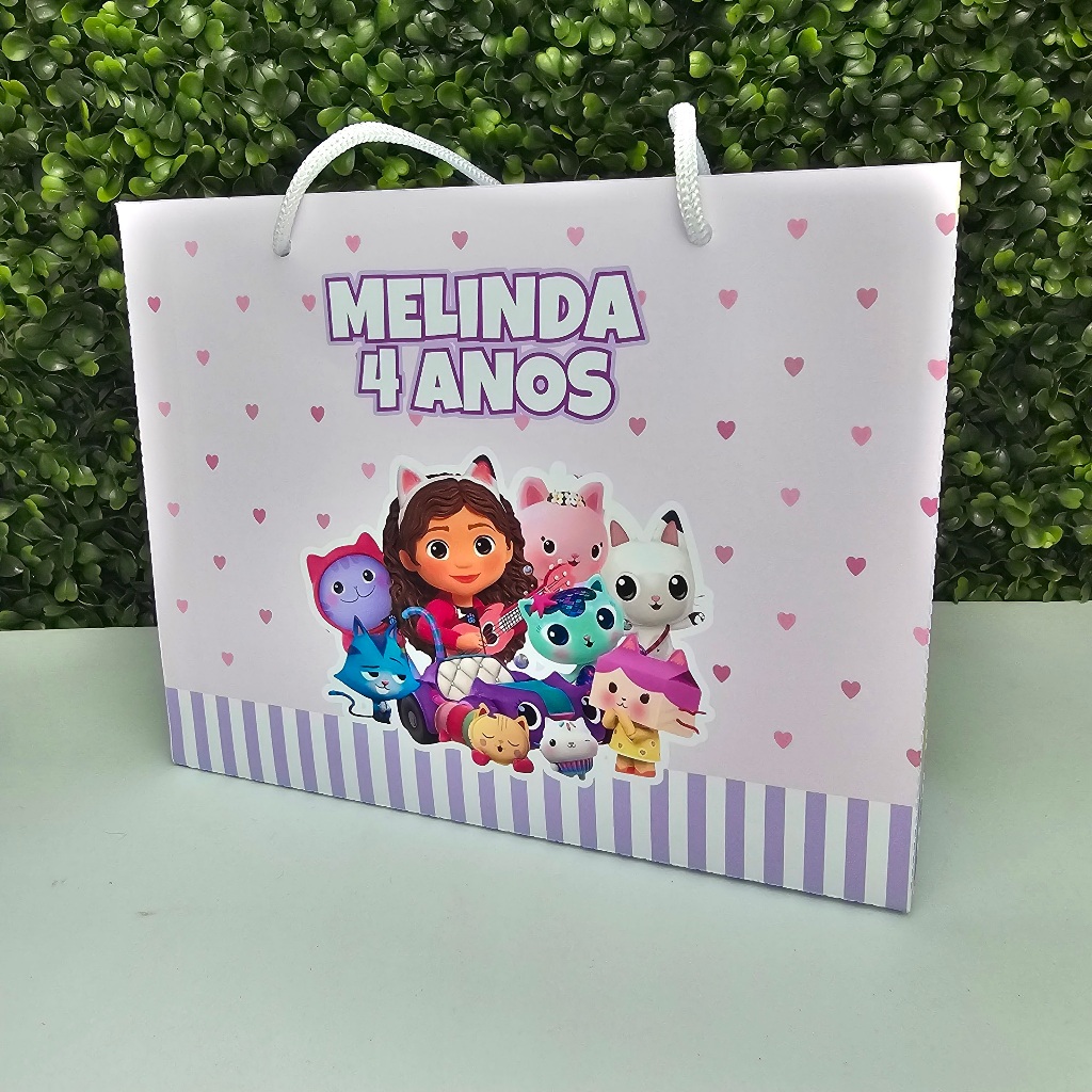 Sacolinha Horizontal A CASA MÁGICA DA GABBY - Personalizados - Festa infantil - Aniversário - Lembrancinha