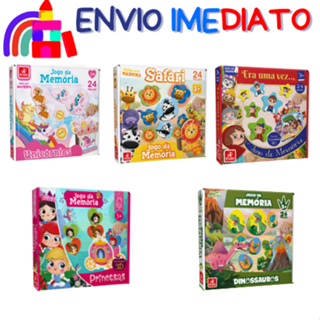 Jogo Da Memória + Maleta Guarda peças - Com 28 Peças - MDF - Criança - Brincadeira De Criança em Oferta na Shopee