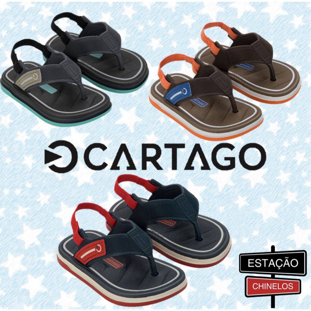 Chinelo Infantil Cartago Baby Malaga Sport - Original - Conforto - Elástico