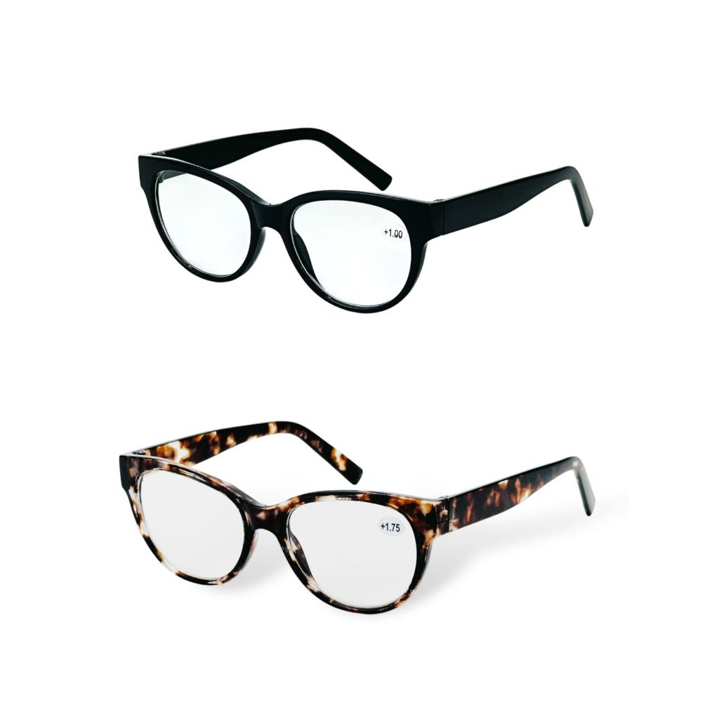 Kit 2 Óculos Gatinho Feminino Para Leitura Com Grau Até + 3.50
