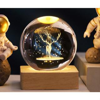 Luminária Decorativa de mesa globo de LED bola de cristal 3d enfeite universo USB em Oferta na Shopee