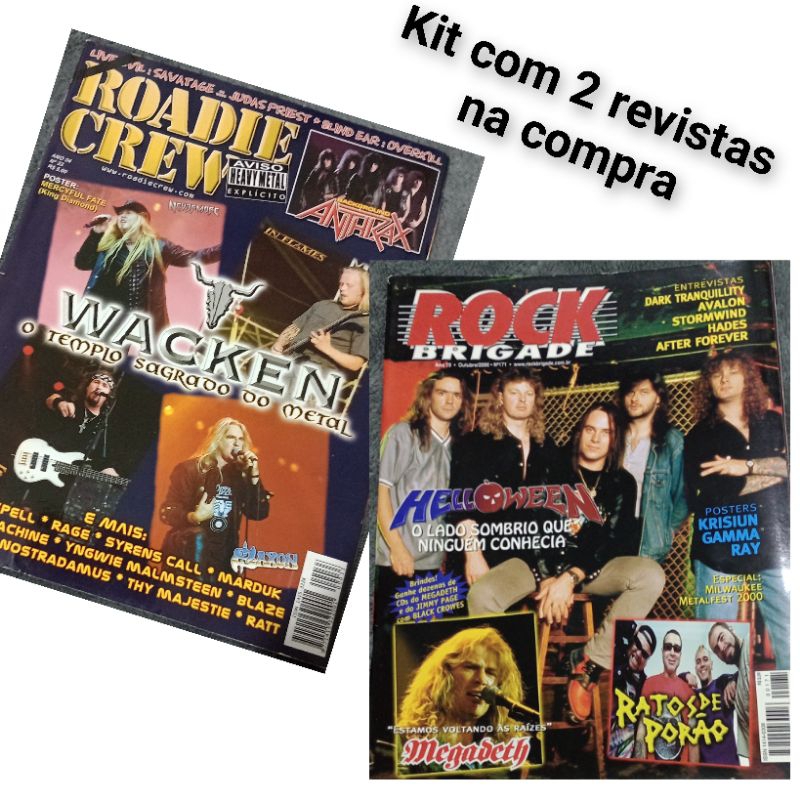 Revista Rock Brigade mais revista Roadie Crew