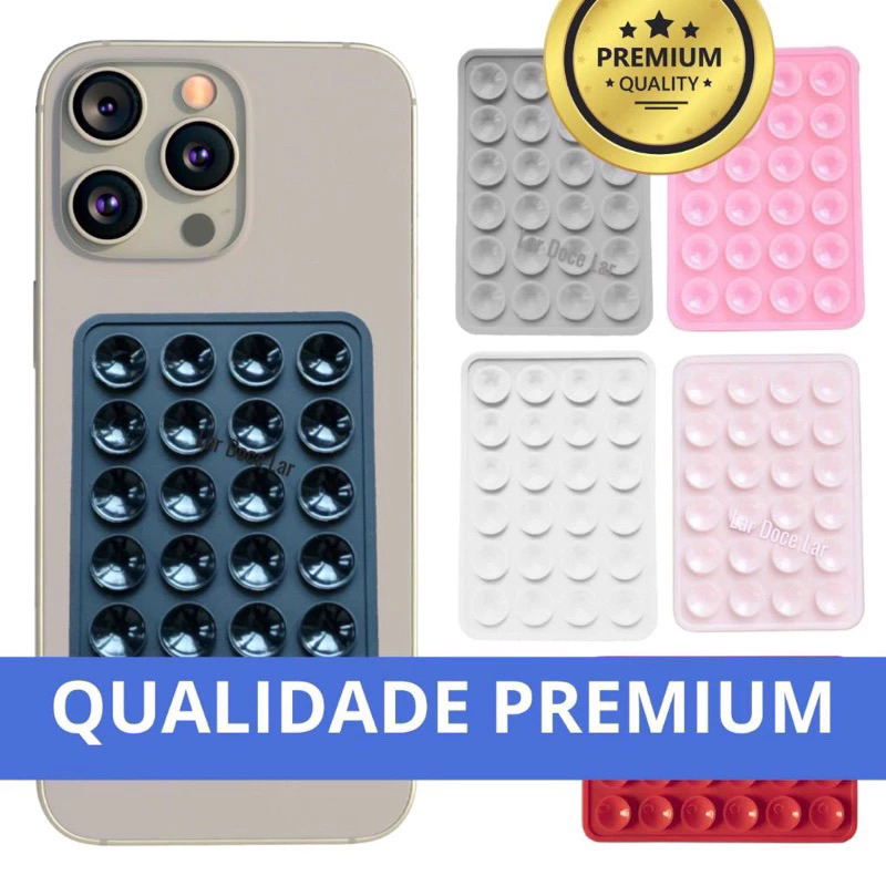 Suporte Para Celular Silicone Adesivo de Capa Generica Ventosa Reforçada Premium