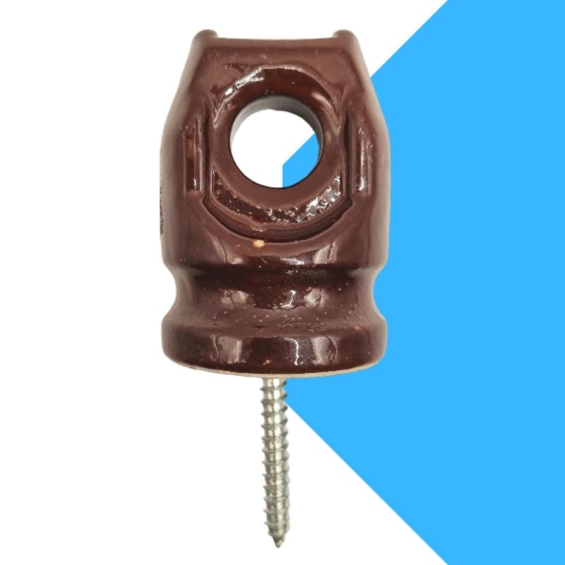 Isolador para fio elétrico de porcelana pimentão olhal