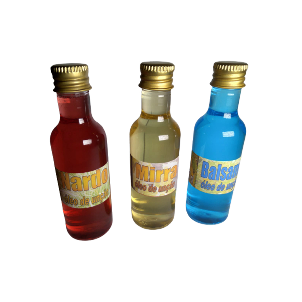 Óleo Mirra balsamo e nardo kit com 3 unidades 50 ml cada .