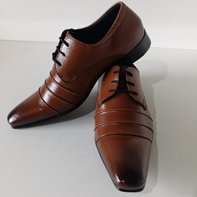 Sapato Social Amarrar Caramelo Detalhe