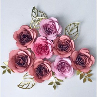 Flor de papel para topo topper de bolo com 5 unidades em Oferta na Shopee