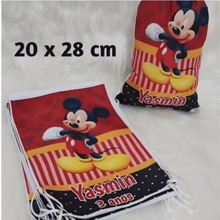 Mochilinha Personalizada pra Festa Criança Bolsa pra Doces 20 x 28 cm em Oferta na Shopee