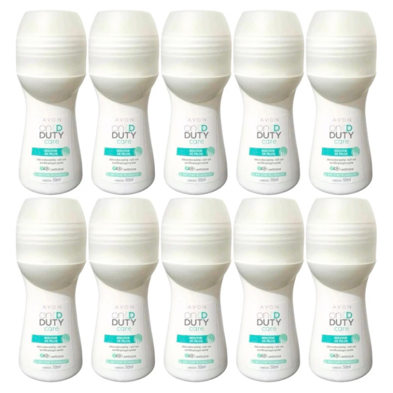 Kit com 10 Desodorantes Roll-on On Duty Redutor de pelos 50ml-Avon