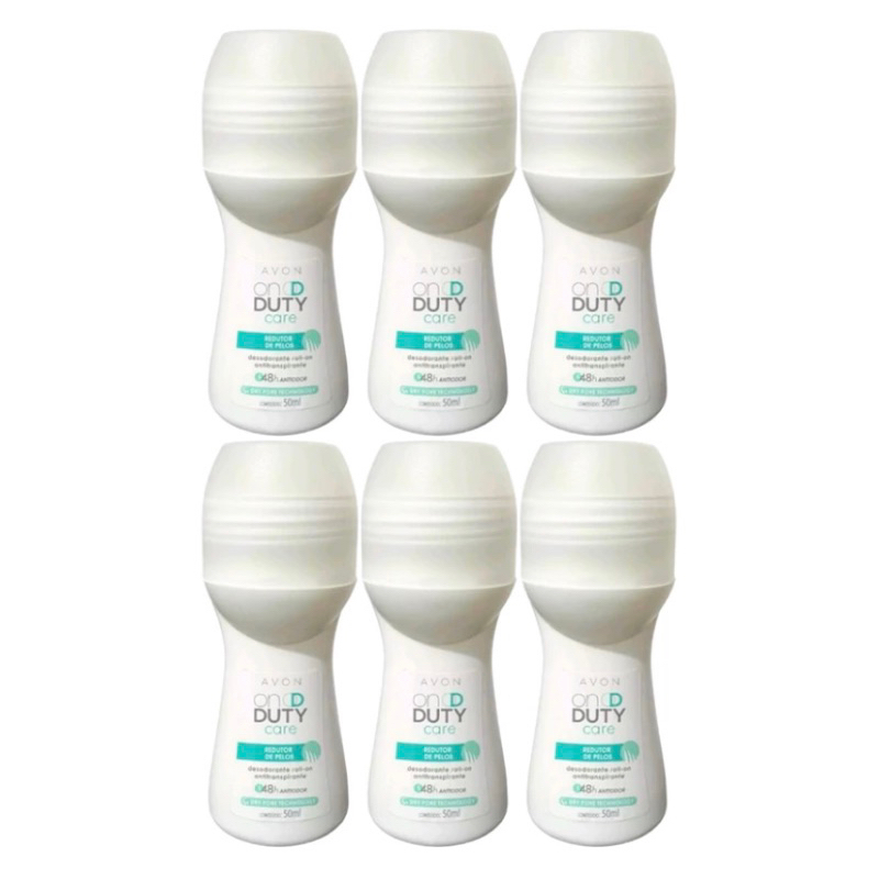 Kit com 6 Desodorantes Roll-on on Duty Redutor de Pelos 50 ml-Avon em Oferta na Shopee