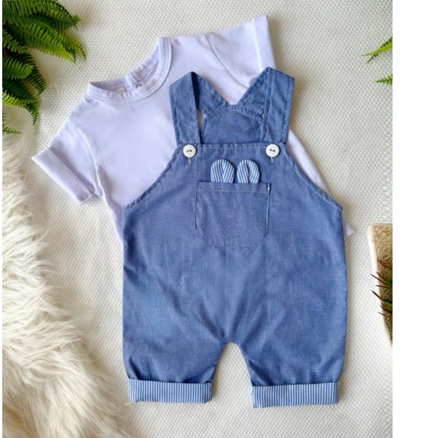 Jardineira Jeans Nika Baby Para Bebê Ryan