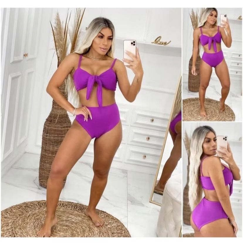 Biquini Hot Pants Alcinha Com Bojo e Forro Laço Removível Cintura Alta P ao EXG em Oferta na Shopee