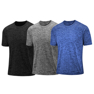 Kit 3 Camisetas Plus Size Dry Fit Mescla Rajada em Oferta na Shopee